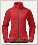 Куртка женская Bergans Hareid Fleece NoHood Red Mel/SolidDkGrey
