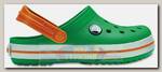 Сандалии детские Crocs Crocband Clog Grass Green/White/Blazing Orange